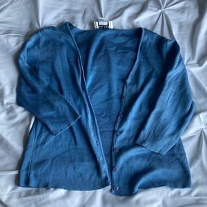 Light blue button up cardigan/blouse